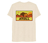 Image of Atoll Board Co Unisex Tri Blend T-shirt with Atoll Sunset Logo Hunter Edition - Oatmeal Triblend, L - Oatmeal Triblend,L 00D28A37