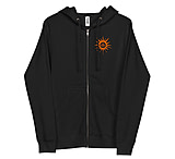 Image of Atoll Board Co Unisex Zip Up Hoodie with Atoll Horizon Sunset Graphic - Black, L - Black,L 938ECFF8