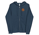 Image of Atoll Board Co Unisex Zip Up Hoodie with Atoll Horizon Sunset Graphic - Navy, L - Navy,L 220EFB8C