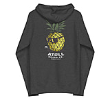 Image of Atoll Board Co Unisex Zip Up Hoodie with Atoll Pineapple Head Graphic - Charcoal Heather, L - Charcoal Heather,L 320AE91D
