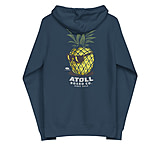 Image of Atoll Board Co Unisex Zip Up Hoodie with Atoll Pineapple Head Graphic - Navy, L - Navy,L B5150092
