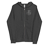 Image of Atoll Board Co Unisex Zip Up Hoodie with Atoll Skull Island Graphic - Charcoal Heather, L - Charcoal Heather,L AEB51530