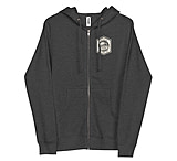 Image of Atoll Board Co Unisex Zip Up Hoodie with Atoll Wave Graphic - Charcoal Heather, L - Charcoal Heather,L 4E2CEEB5