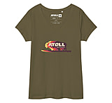 Image of Atoll Board Co Women's Fitted V Neck Tee with Atoll Bison Shift Logo - Khaki, XL - Khaki,XL 8D3D4293