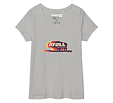 Image of Atoll Board Co Women's Fitted V Neck Tee with Atoll Bison Shift Logo - Light Grey, XL - Light Grey,XL 20B0E5D0