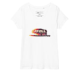 Image of Atoll Board Co Women's Fitted V Neck Tee with Atoll Bison Shift Logo - White, 2XL - White,2XL E6E69AA0