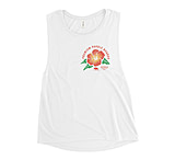 Image of Atoll Board Co Womens' Muscle Tank with Atoll Paddle Boards Island Flower Graphic - White, L - White,L 6B97813A