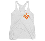 Image of Atoll Board Co Women's Racerback Tank with Atoll Horizon Sunset Graphic - Heather White, L - Heather White,L 76FD470A