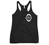 Image of Atoll Board Co Women's Racerback Tank with Atoll Shark Fossil Graphic - Vintage Black, L - Vintage Black,L 61C07C51