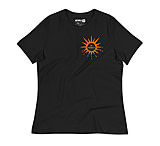 Image of Atoll Board Co Women's Relaxed T-Shirt with Atoll Horizon Sunset Graphic - Black, L - Black,L 37C78185
