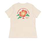 Image of Atoll Board Co Women's Relaxed T-Shirt with Atoll Paddle Board Island Flower Graphic - Heather Prism Natural, L - Heather Prism Natural,L 23BDE49A