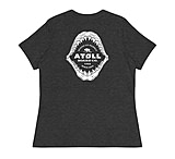 Image of Atoll Board Co Women's Relaxed T-Shirt with Atoll Shark Fossil Graphic - Dark Grey Heather, XL - Dark Grey Heather,XL 1C2D6DD3