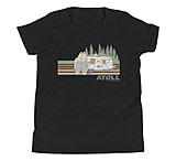 Image of Atoll Board Co Youth Short Sleeve T-Shirt with Atoll Campsite Graphic - Black, L - Black,L 77B50C93
