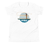 Image of Atoll Board Co Youth Short Sleeve T-Shirt with Atoll Fly Fishing Graphic - White, L - White,L B75850F9