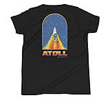Image of Atoll Board Co Youth Short Sleeve T-Shirt with Atoll Paddle Board Wake Graphic - Black, L - Black,L 0EE494C2