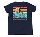Image of Atoll Board Co Youth Short Sleeve T-Shirt with Atoll Paddle Boarder and Reef Graphic - Navy, L - Navy,L 495E453C