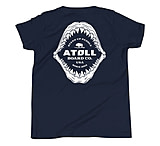 Image of Atoll Board Co Youth Short Sleeve T-Shirt with Atoll Shark Fossil Graphic - Navy, L - Navy,L F00197F9