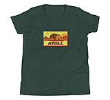 Image of Atoll Board Co Youth Short Sleeve T-Shirt with Atoll Sunset Bison Hunter Graphic - Heather Forest, S - Heather Forest,S E2E62164