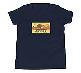 Image of Atoll Board Co Youth Short Sleeve T-Shirt with Atoll Sunset Bison Hunter Graphic - Navy, S - Navy,S 7000BE93