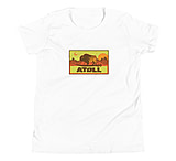 Image of Atoll Board Co Youth Short Sleeve T-Shirt with Atoll Sunset Bison Hunter Graphic - White, L - White,L 4F503938