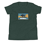 Image of Atoll Board Co Youth Short Sleeve T-Shirt with Atoll Sunset Bison Night Graphic - Heather Forest, L - Heather Forest,L 69A95FCF