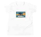 Image of Atoll Board Co Youth Short Sleeve T-Shirt with Atoll Sunset Bison Night Graphic - White, S - White,S FBD588BD