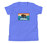 Image of Atoll Board Co Youth Short Sleeve T-Shirt with Atoll Sunset Bison Original Graphic - Heather Columbia Blue, L - Heather Columbia Blue,L 384C09D5
