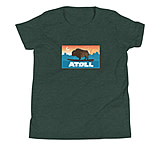 Image of Atoll Board Co Youth Short Sleeve T-Shirt with Atoll Sunset Bison Original Graphic - Heather Forest, XL - Heather Forest,XL D24C2EAD