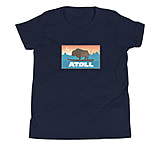 Image of Atoll Board Co Youth Short Sleeve T-Shirt with Atoll Sunset Bison Original Graphic - Navy, L - Navy,L AA3ED9C7