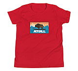 Image of Atoll Board Co Youth Short Sleeve T-Shirt with Atoll Sunset Bison Original Graphic - Red, M - Red,M FDACAAFD