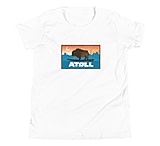 Image of Atoll Board Co Youth Short Sleeve T-Shirt with Atoll Sunset Bison Original Graphic - White, L - White,L AFF14299