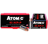 Atomic Ammunition Pistol .45 ACP 230 Grain Bonded Match Hollow Point Nickel Plated Brass Cased Pistol Ammunition