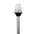 Image of Attwood Marine All Around Frosted Globe Light With 2 Pin Standard Pole 48"