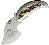 Image of B Merry Pocket Ulu Caribou Antler 1.75 in Stainless Steel Fixed Blade Knife