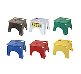 Image of B &amp; R Plastics E Z Foldz Folding Step Stool 9&quot; Assorted Colors