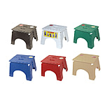Image of B &amp; R Plastics E Z Foldz Folding Step Stool 9" Assorted Fashion Colors