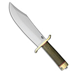 Image of Bark River V-44 Bowie Fixed Blade Knife Green Canvas Micarta 9 Satin E4E983D4