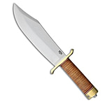Image of Bark River V-44 Bowie Fixed Blade Knife Stacked Leather 9 Satin 37D85324