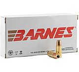 Barnes 9mm Luger 115 Grain Semi Jacketed Hollow Point Brass Pistol Ammunition