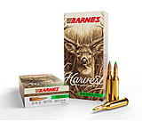 Barnes Harvest 243 Win 90 Grain Boat Tail Hollow Point Brass Cased Rifle Ammo, 20 Rounds, 32398