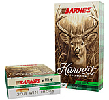 Barnes Harvest 7.62x51mm NATO 180 Grain Round Nose Brass Cased Rifle Ammunition, 20 Rounds, 32557