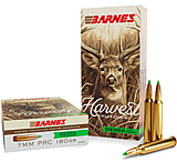 Barnes Harvest 7mmPRC 180 Grain Sierra Tipped GameKing Brass Rifle Ammo, 20 Rounds, HV7PRC1