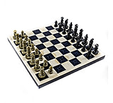 Image of Battling Blades Bone Black And White Chess Set, Bone Chess 20in Board With Pieces
