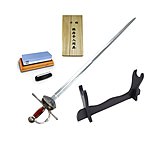 Image of Battling Blades Bundle Damascus Steel Rapier Sword Maintenance Kit Sword, Sharpener Sword Stand