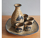 Image of Battling Blades Japanese Ceramic Sake Pot - Retro Wine Pot 0F005ED7