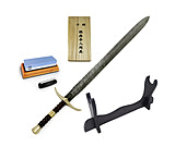 Image of Battling Blades Longsword Bundle - Damascus Steel Longsword - Maintenance Kit - Sword Sharpener - Sword Stand