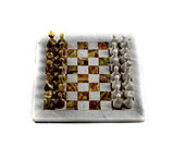 Image of Battling Blades Marble White And Green Chess 12in Board With Pieces
