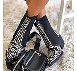 Image of Battling Blades Rivets Elastic Chelsea Ankle Boots - Women's
