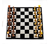 Image of Battling Blades Roman Style Brass Black And White Board Black 12in Border