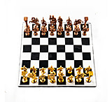 Image of Battling Blades Roman Style Brass Black And White Board White 12in Border